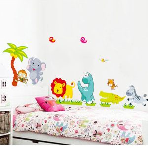 Stickers muraux animaux chambre bébé – Autocollant amovible