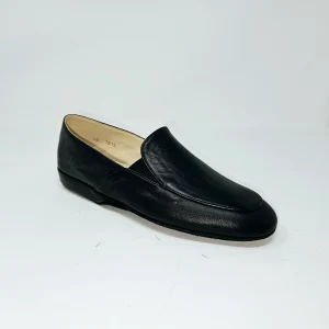 Pantoufle Elastique Cuir noir