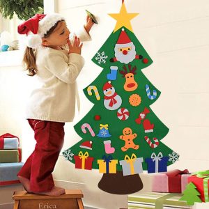 Sapin de Noël feutrine à décorer soi-même (avec pièces à coller)