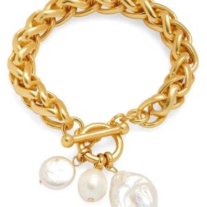 B72515 Bracelet maillons tressés et charms perles mélangées - Karine Sultan