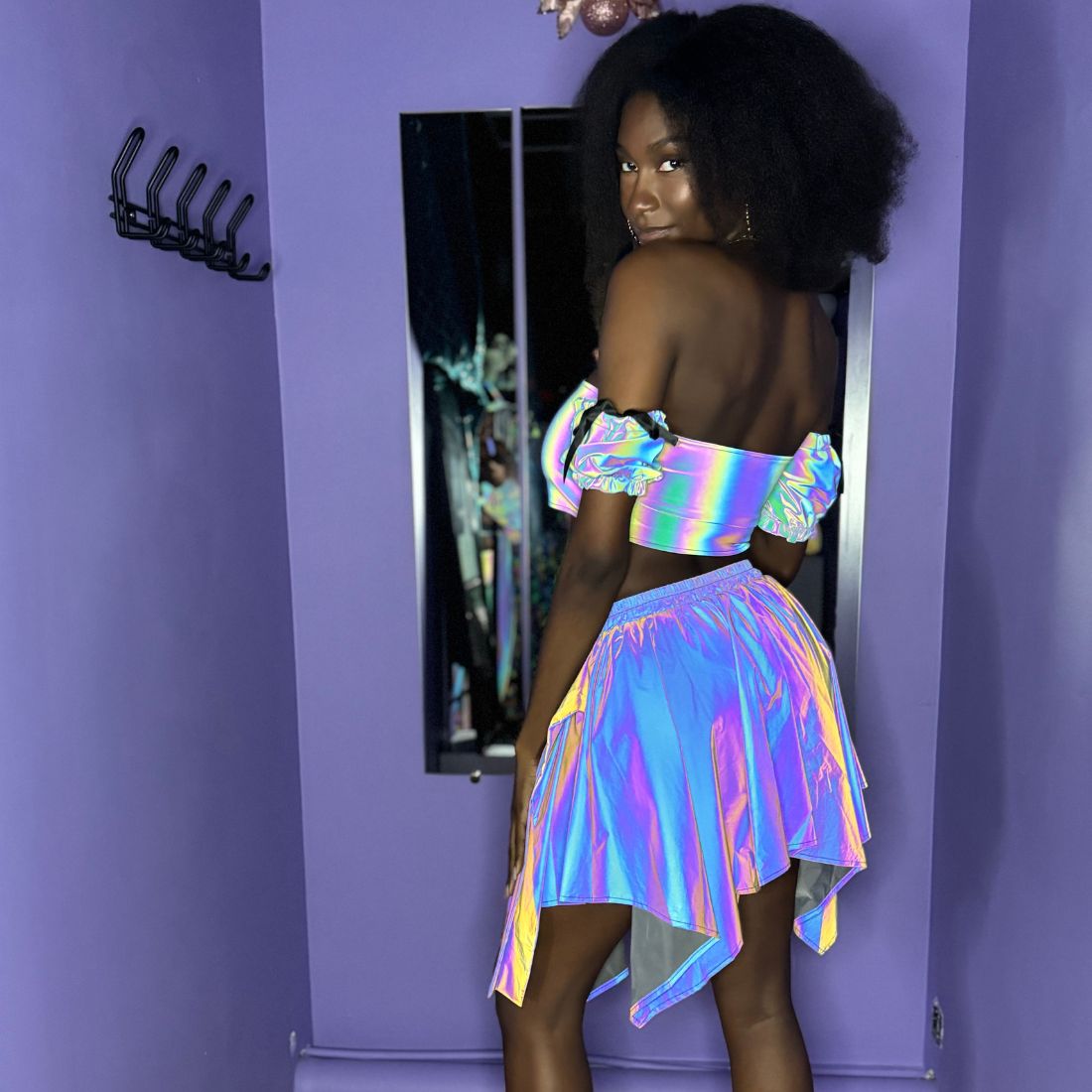 Jupe asymétrique Flashy Bleu – Image 2