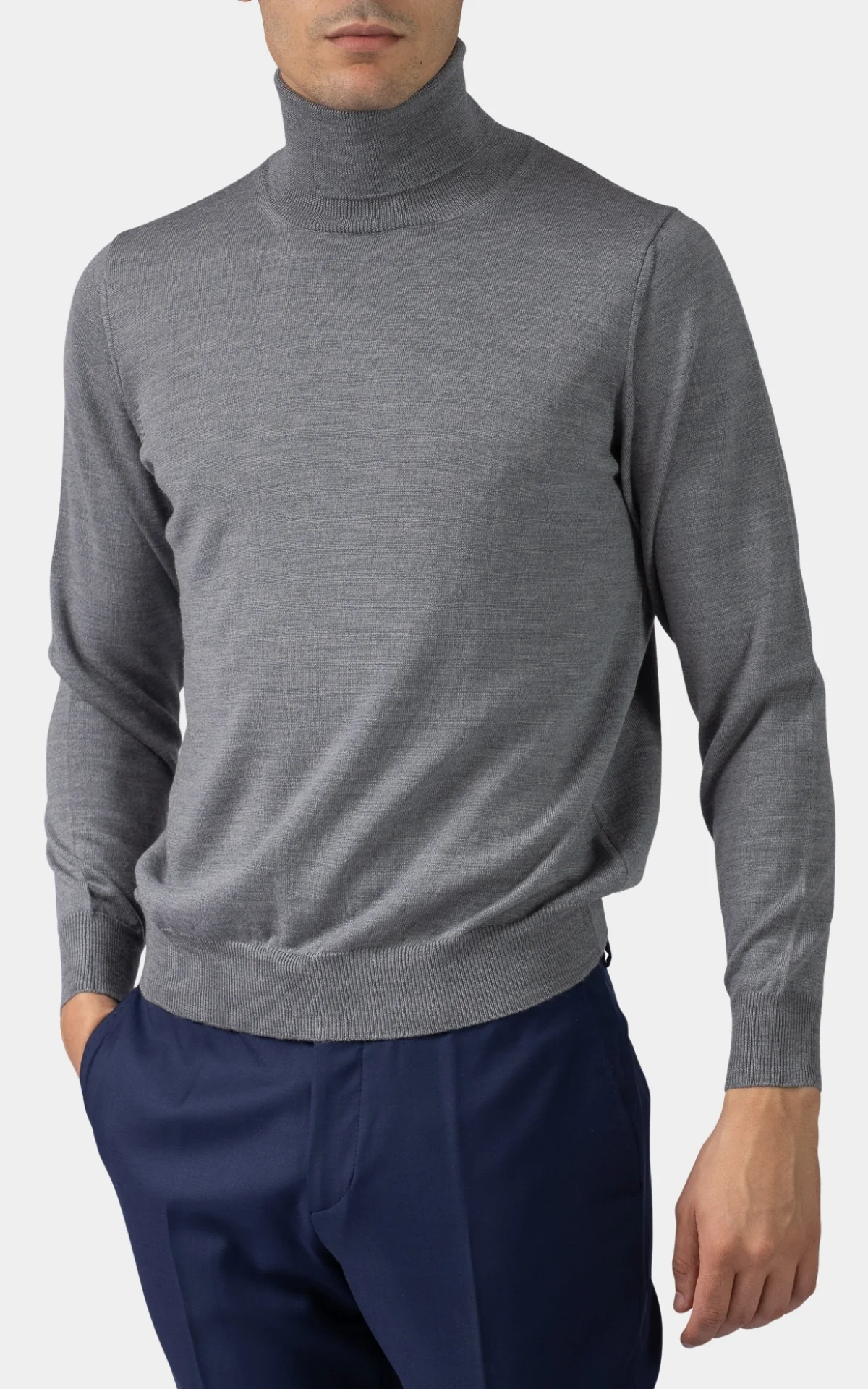 PULL ROULÉ GRIS - Made in Italy