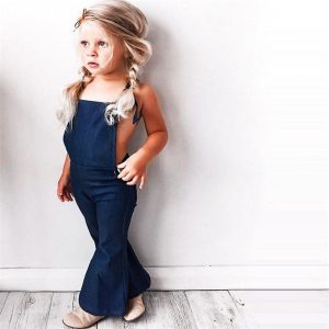 Salopette fille / bébé couleur bleu avec pattes d’éléphant – FASHION STAR