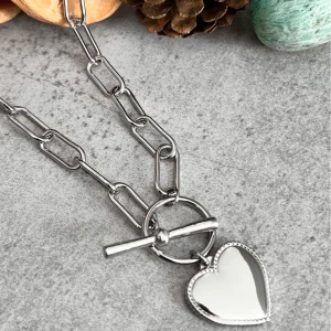 Collier CAMILLE pendentif cœur argenté