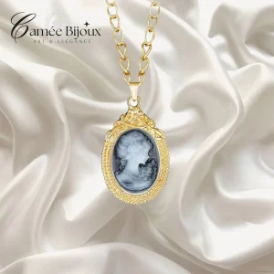 Collier Pendentif Camée "Palette Royale" ( 8 couleurs disponibles )