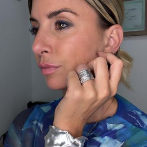 B67081 Bracelet manchette en cotte de mailles - Karine Sultan