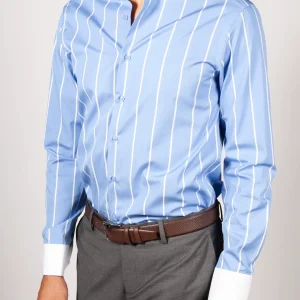 CHEMISE BLEU A RAYURES