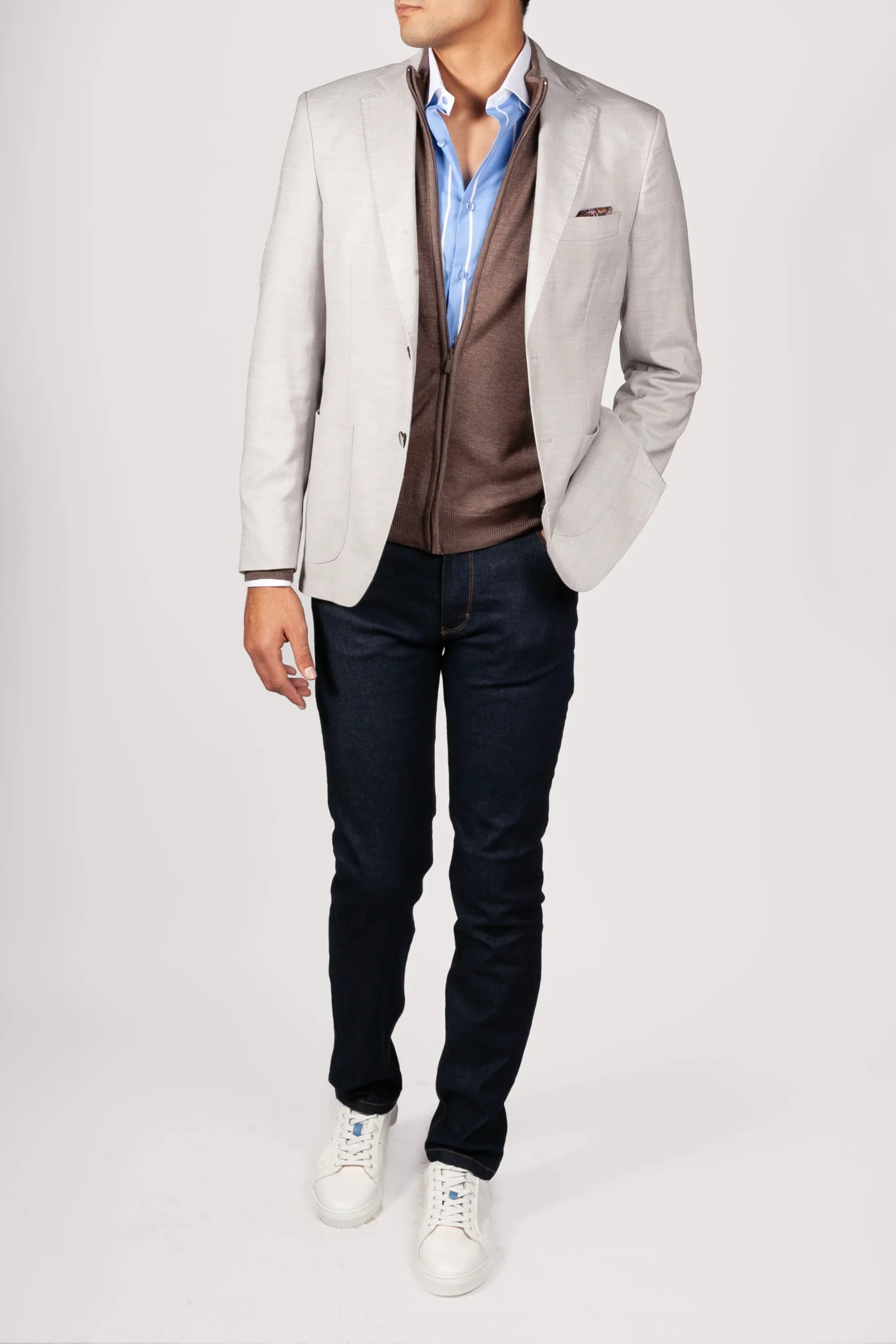 VESTE VINTAGE GRIS CLAIR - R97 – Image 2