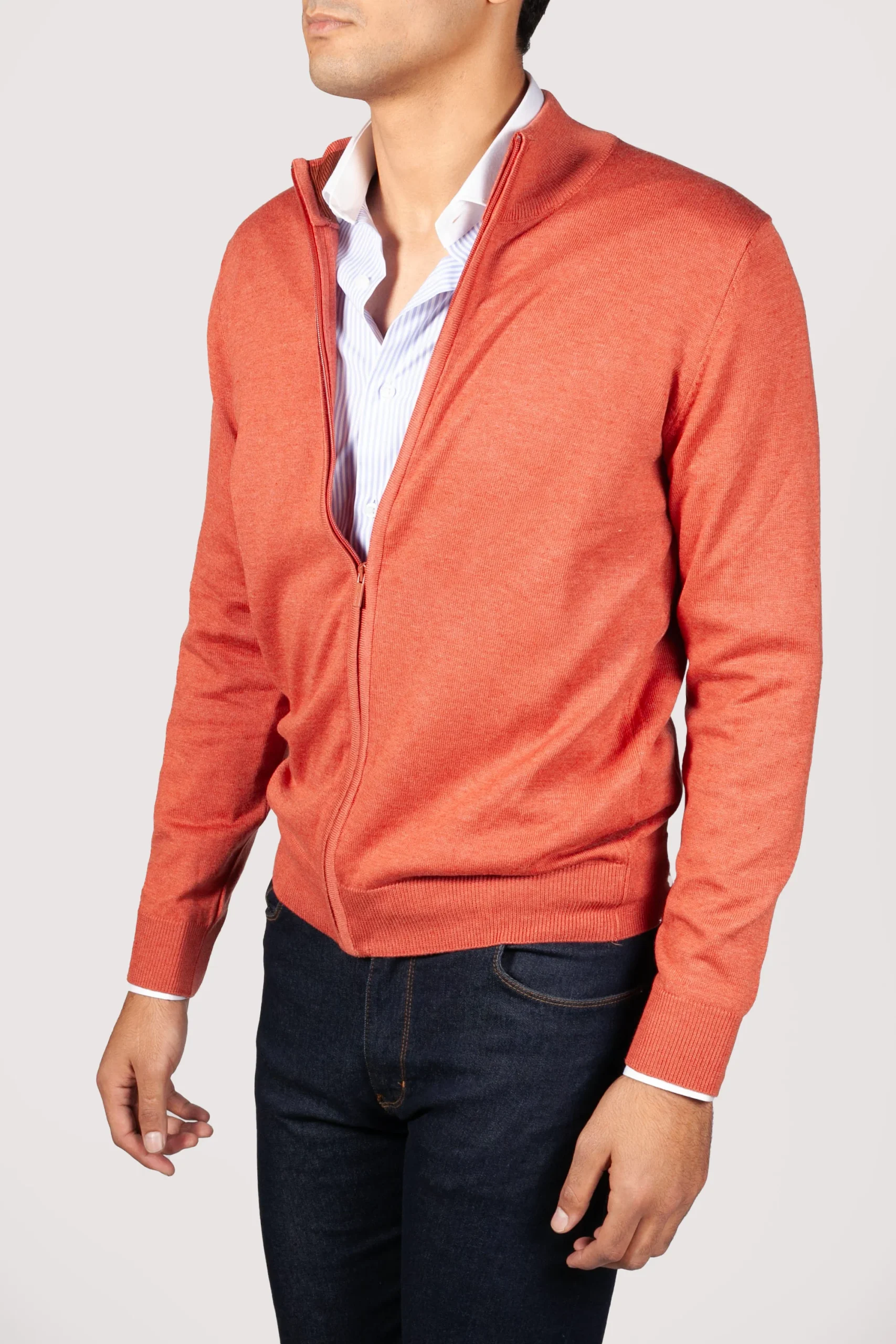 PULL ORANGE À FERMETURE - Made in Italy – Image 2