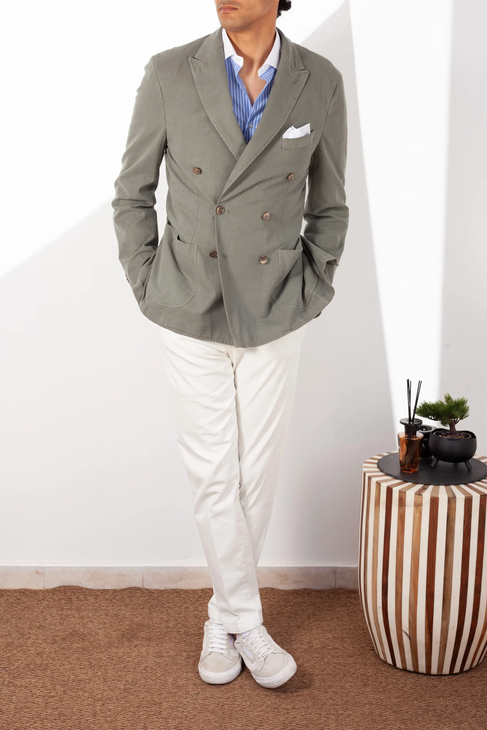 VESTE VINTAGE CROISE VERTE R37