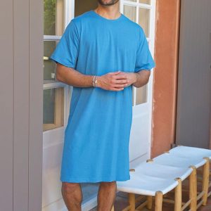 Chemise de nuit homme – Ouverte dos croisé – SAC