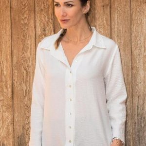 Chemise uni manches longues – Sophie
