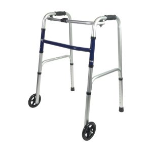 Cadre de marche pliant à roues