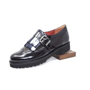 28105 cuir noir/bleu fantaisie