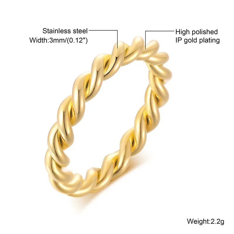 Bague Dorée Femme – Image 3