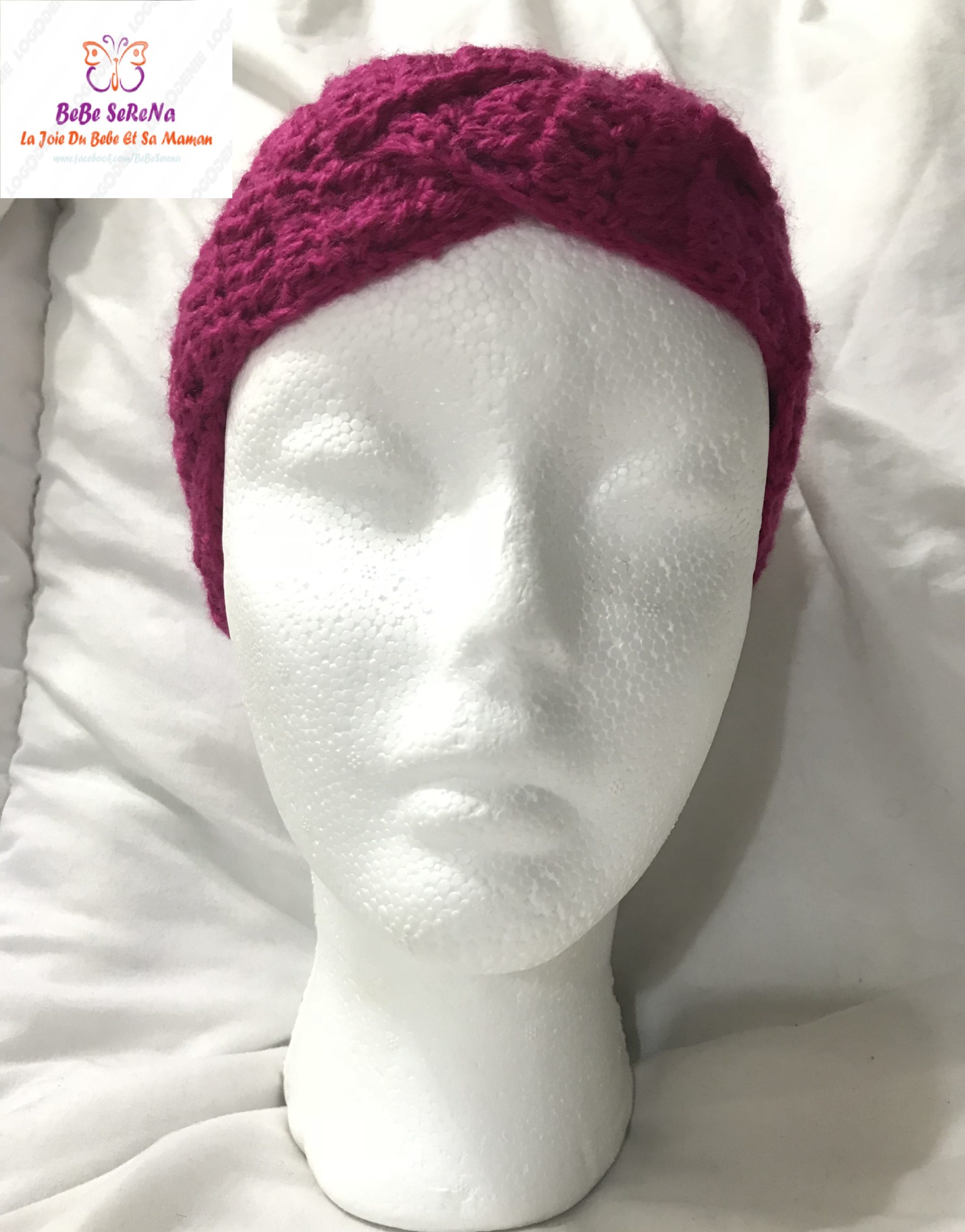 Bandana au crochet la tresse à trois brins – Image 5