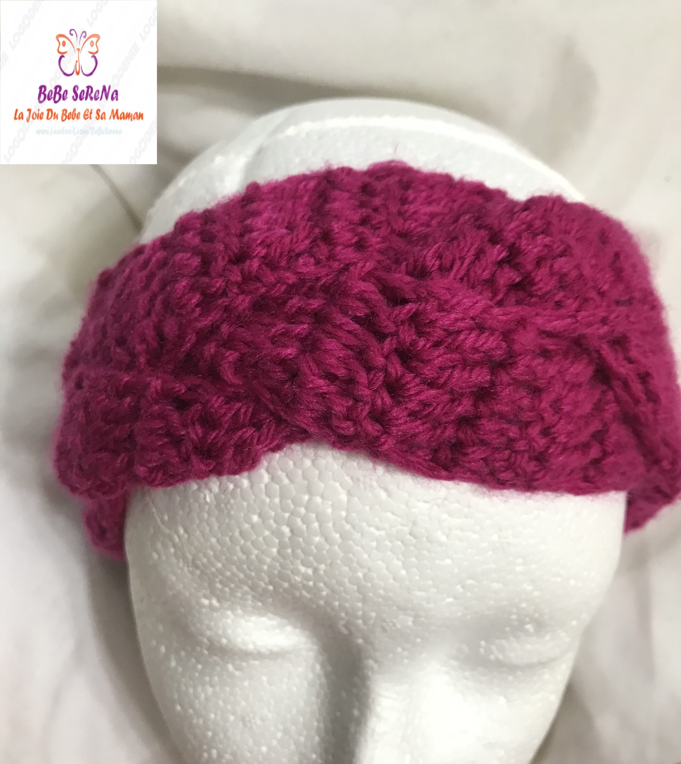 Bandana au crochet la tresse à trois brins – Image 3