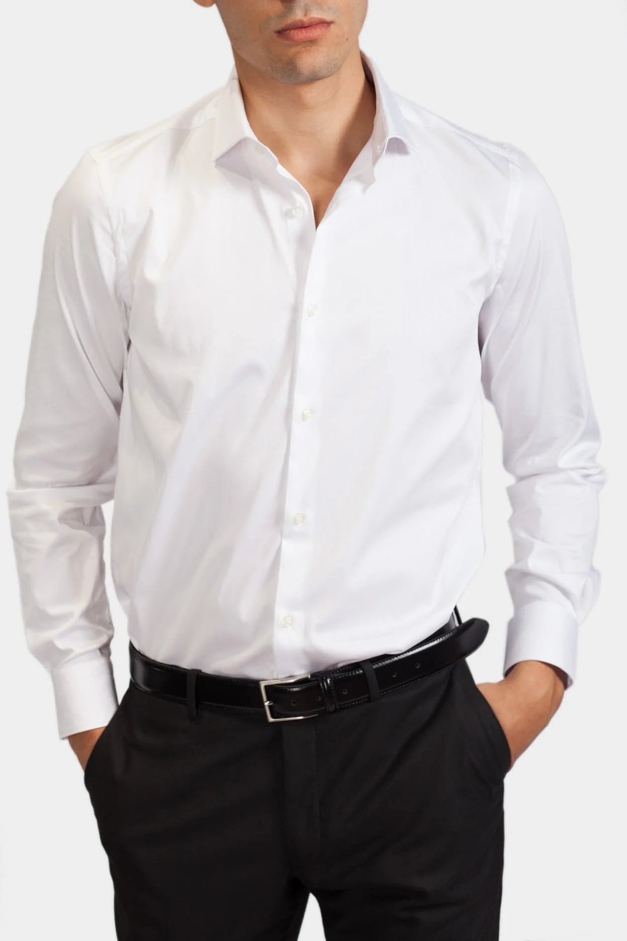 CHEMISE NAPOLI BLANCHE STRETCH - CASABLANCA