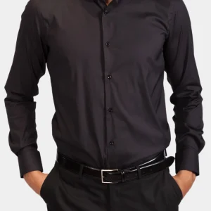 CHEMISE NAPOLI NOIR STRETCH #