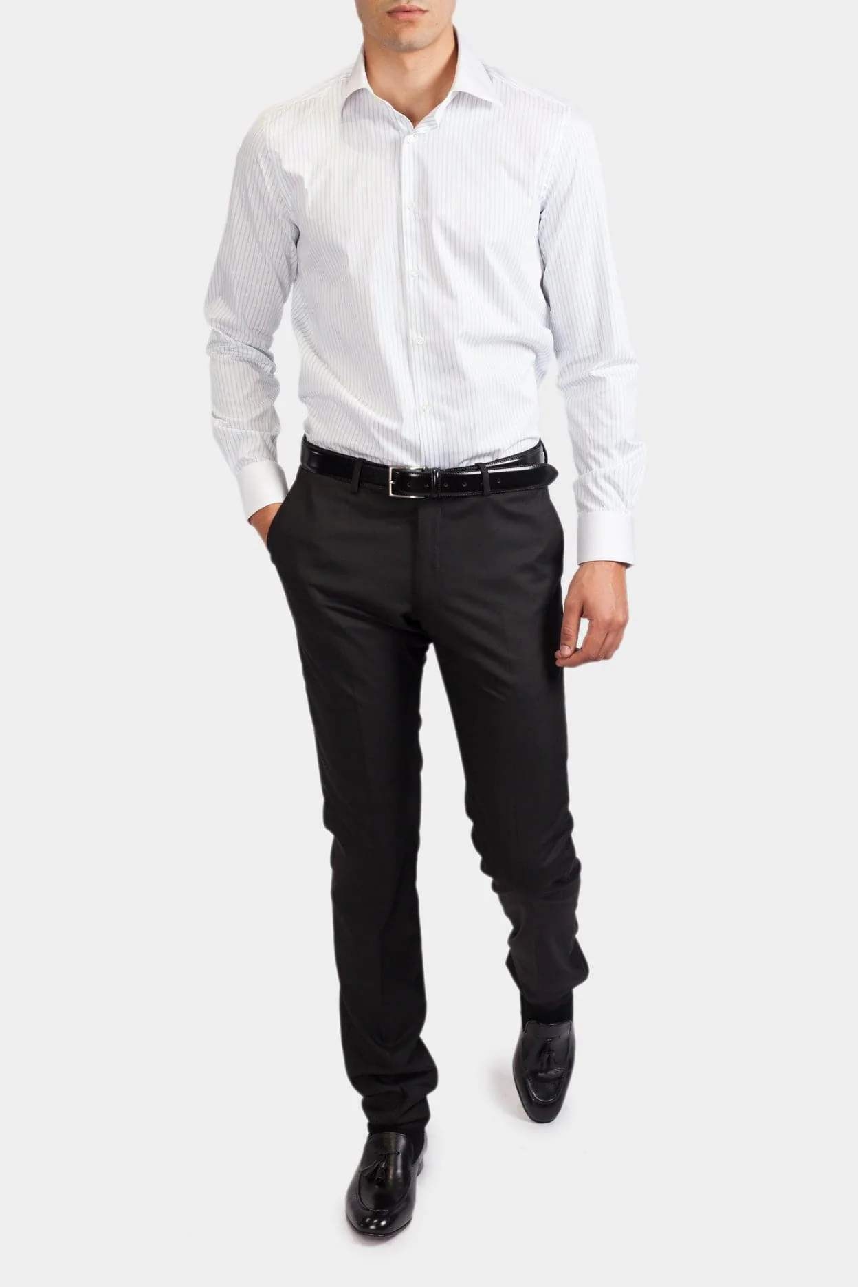 CHEMISE TORINO BLANCHE RAYURES BLEU CIEL. – Image 2