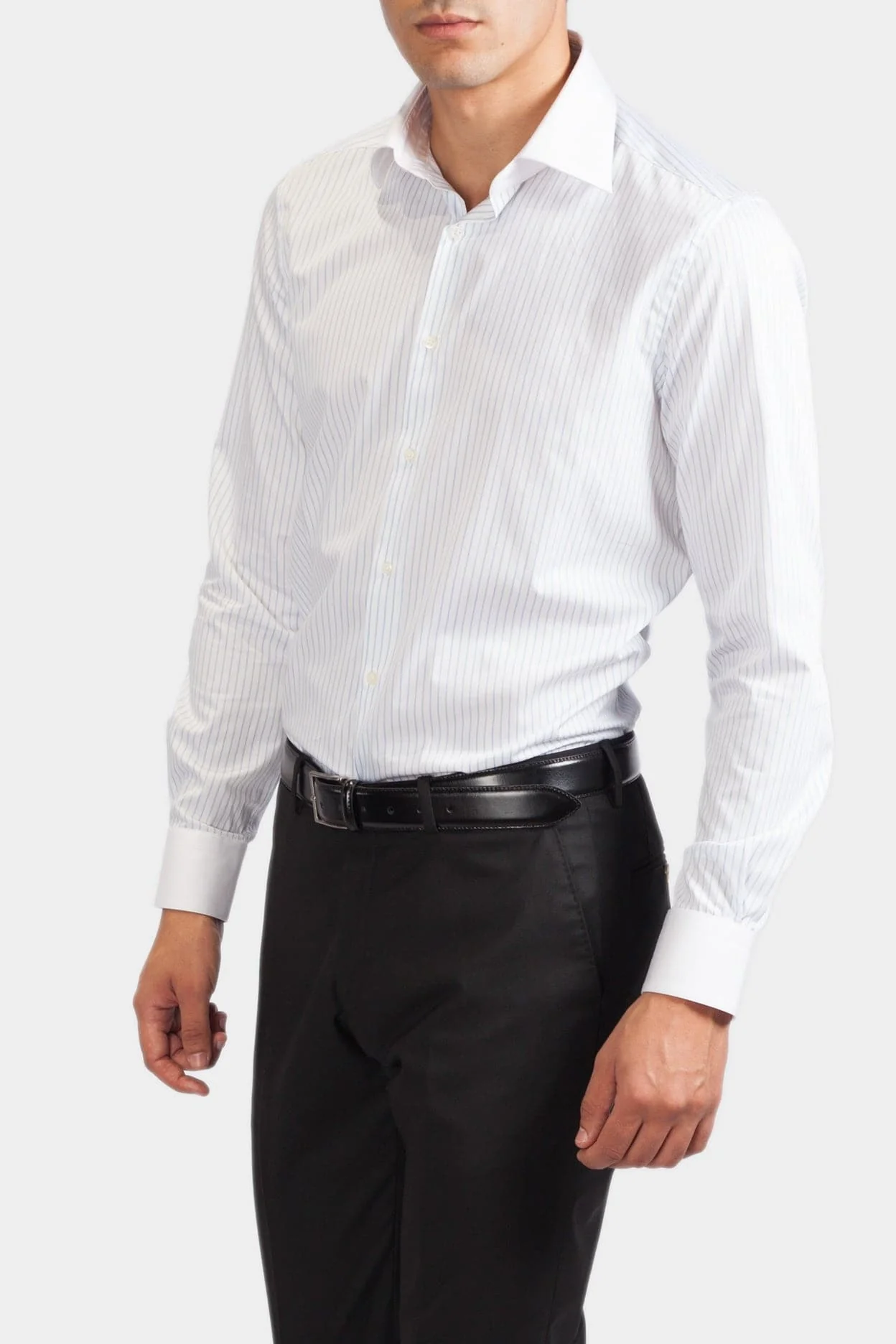 CHEMISE TORINO BLANCHE RAYURES BLEU CIEL. – Image 4
