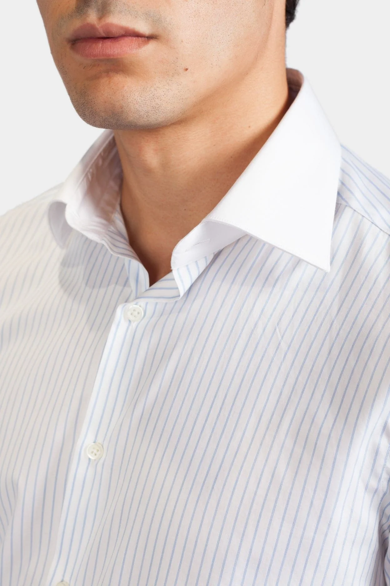 CHEMISE TORINO BLANCHE RAYURES BLEU CIEL. – Image 5