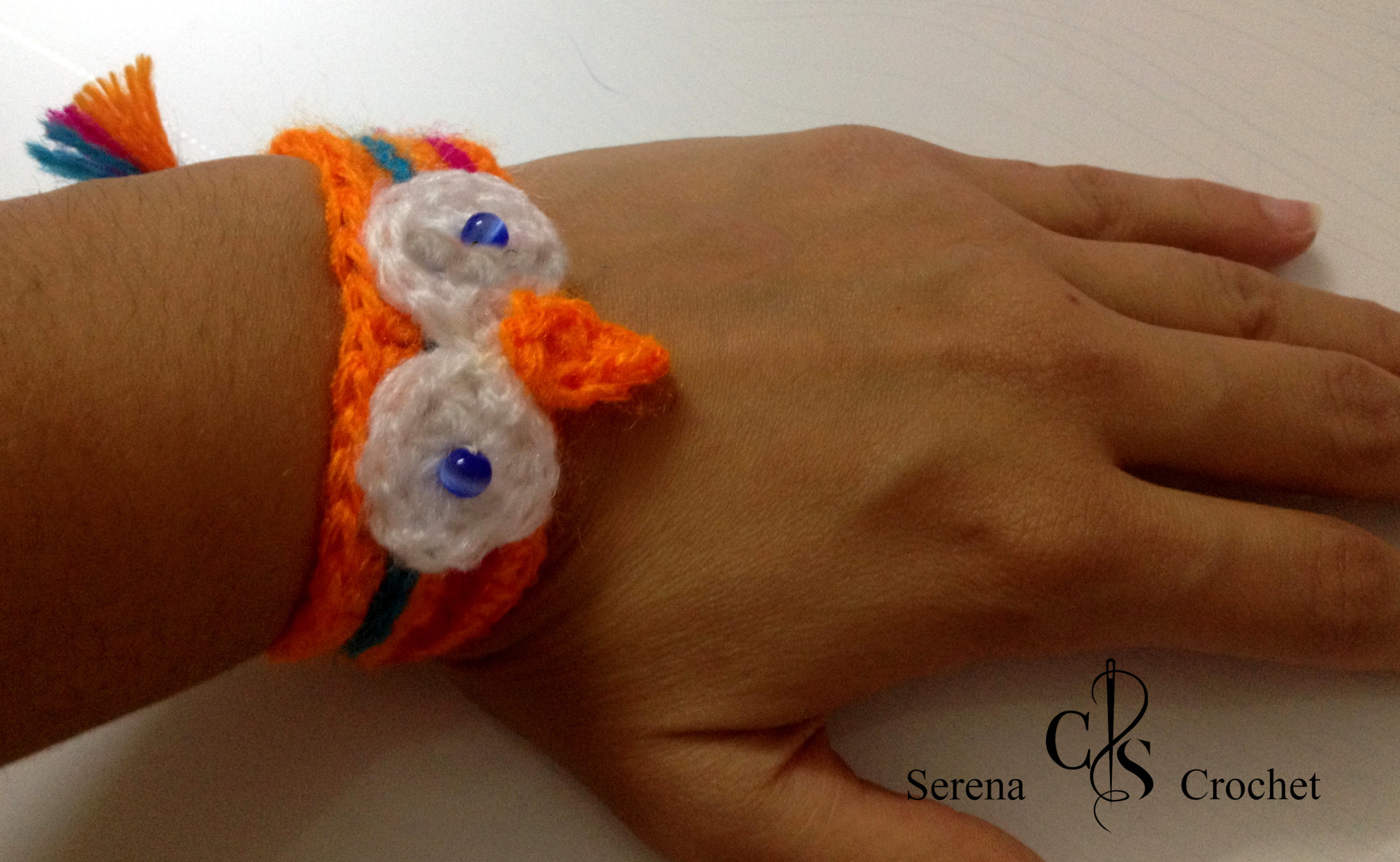 Bracelet le petit Hiboux orange au crochet – Image 2