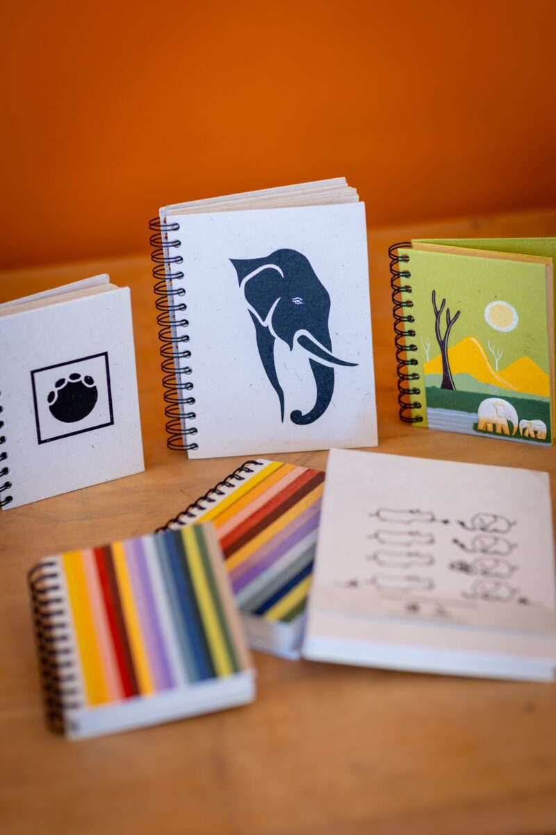 Carnet à spirale en crotte d’éléphant – motif arc-en-ciel – Image 2