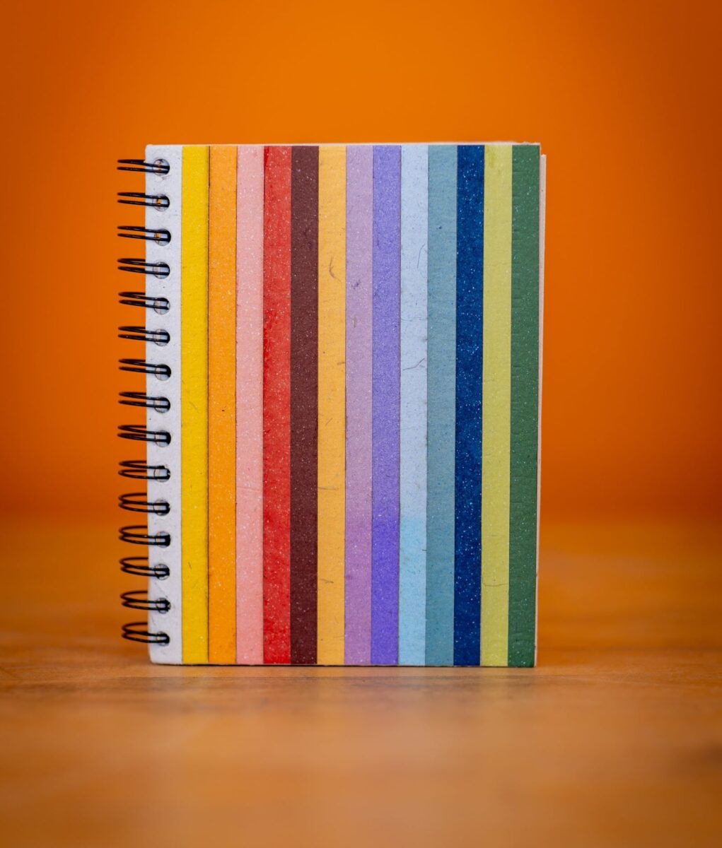 Carnet à spirale en crotte d’éléphant – motif arc-en-ciel – Image 3