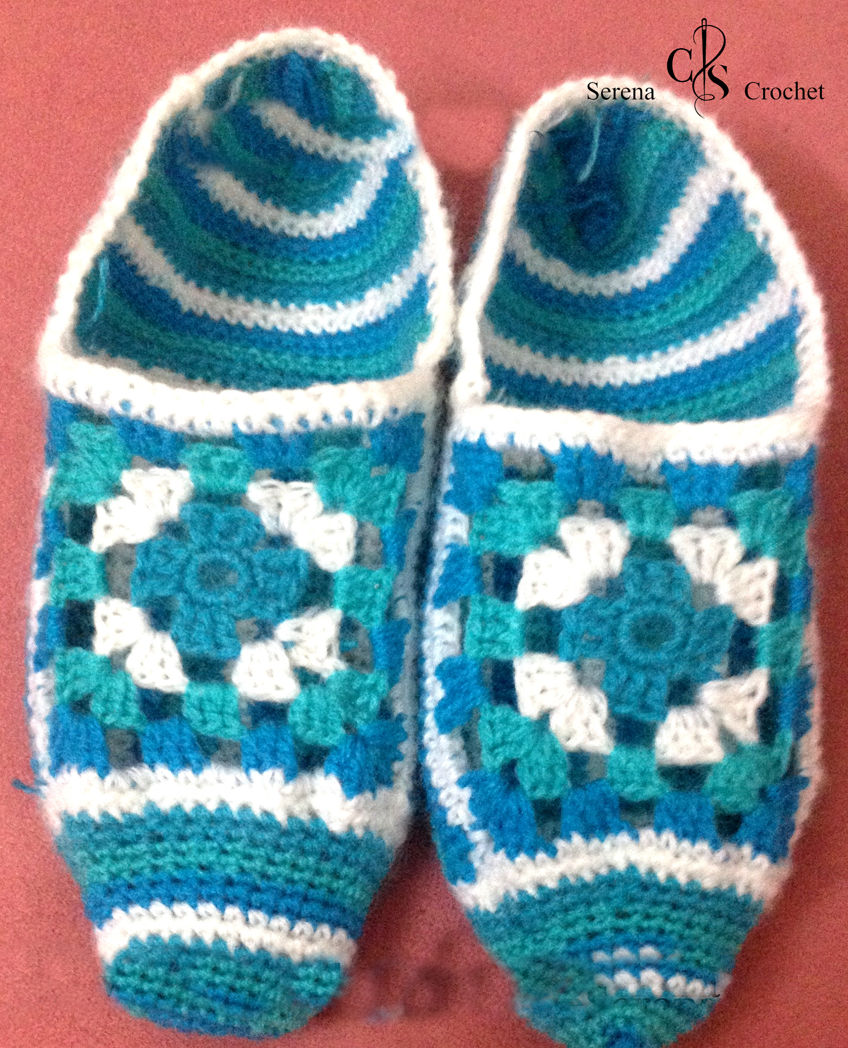 Chaussettes dame dérivé du ton du bleu au crochet – Image 3