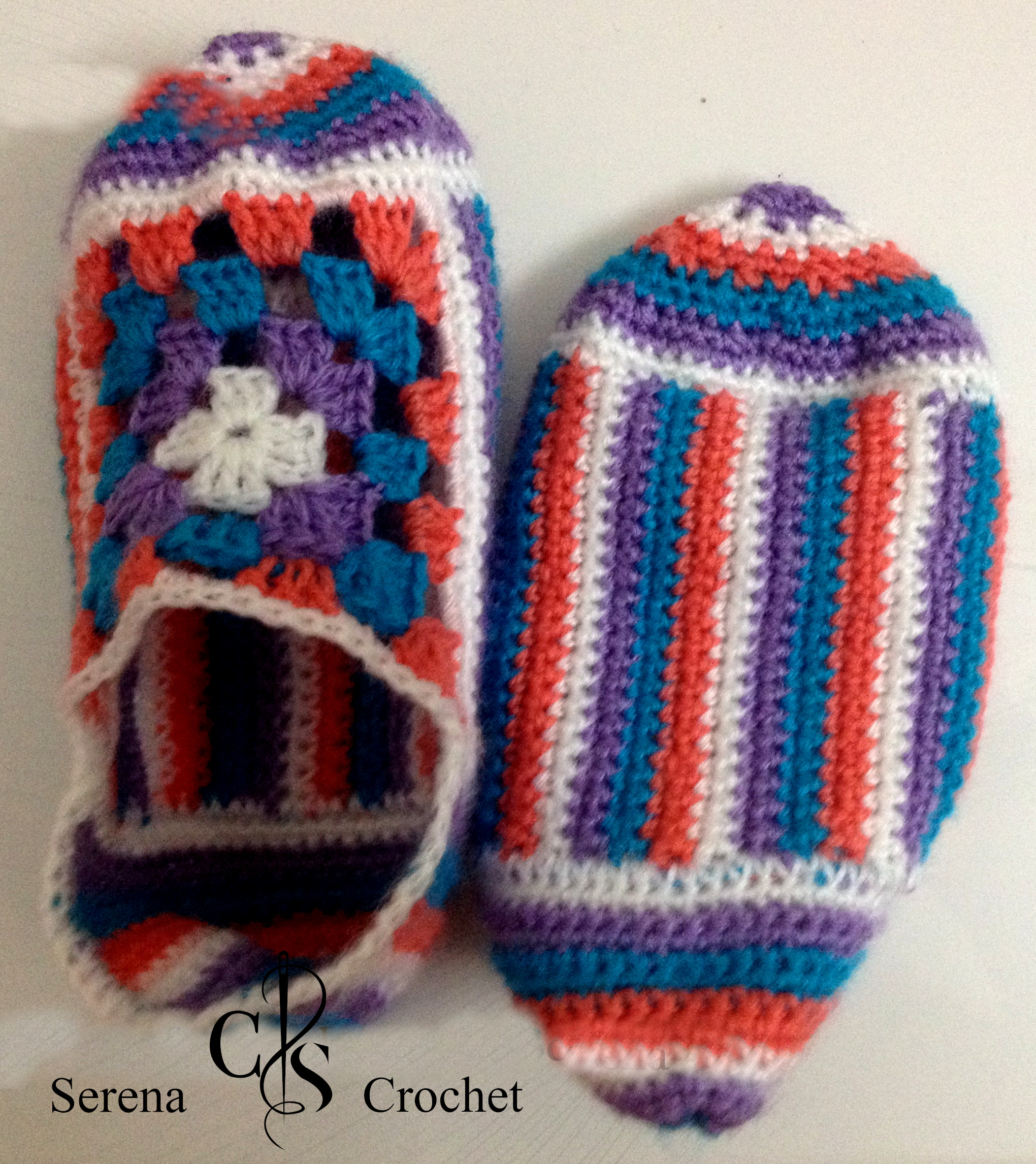 Chaussettes dame de quatre couleurs au crochet – Image 3