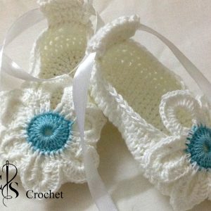 Chaussures bébé le jardin de fleurs au crochet