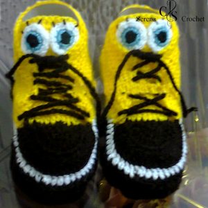 Converses bob l&rsquo;éponge au crochet