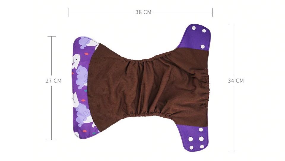 Lot de 4 couches lavables pour bébé 3 à 15Kg – Image 3