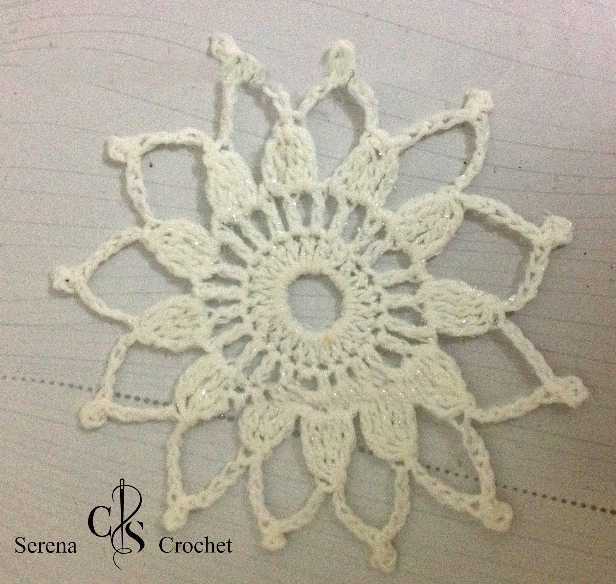 6 flocons de neige au crochet ornements d’arbre – Image 2