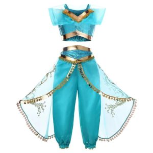 Déguisement Jasmine fille avec accessoires et coiffe