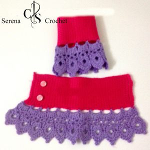 Mitaines rose violet au crochet tunisien