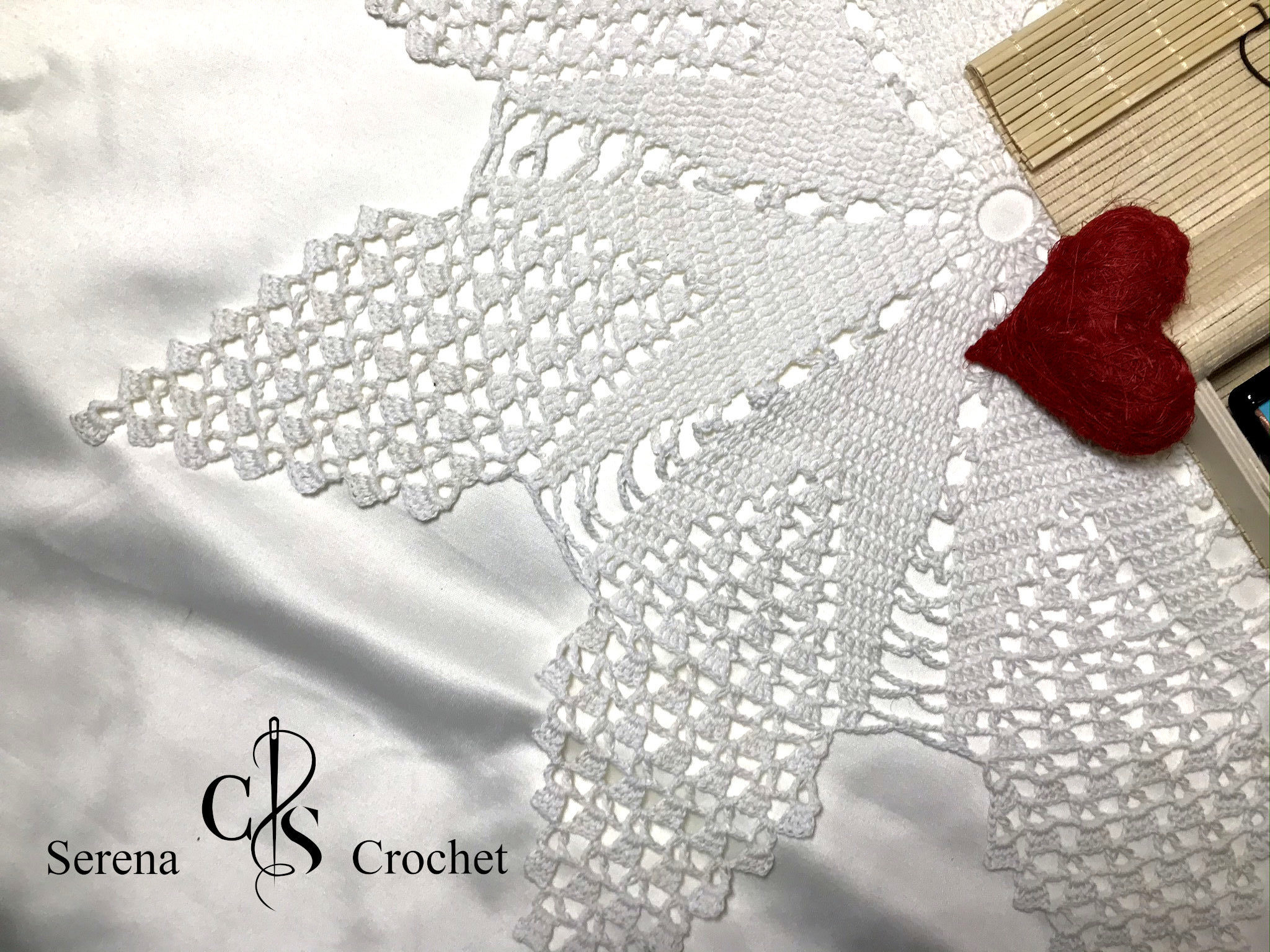Nappe de fleurs blanches à huit pétales au crochet – Image 7