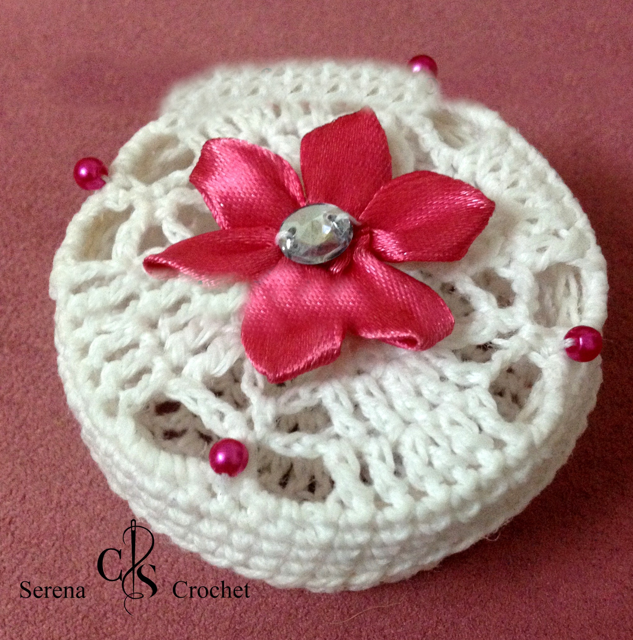 Lot de 5 boites de dragées avec fleur au crochet – Image 4
