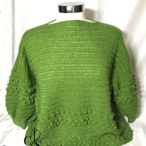 Pull style oversized vert au crochet