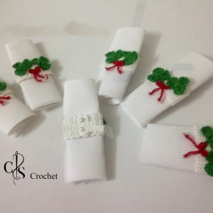 6 ronds de serviette de table good luck au crochet