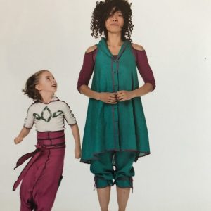 Robe-Tunique Saxophone vert/rose Marie Cabanac