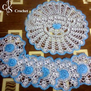 Lot de 6 sous tasses argent au crochet