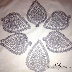 Dessous tasses ananas gris argenté au crochet