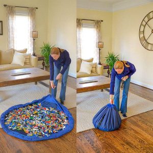 Tapis transformable en sac de rangement de jouets