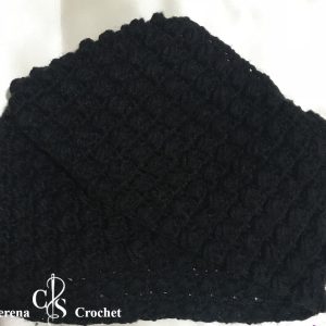 Bonnet turban femme noir au crochet