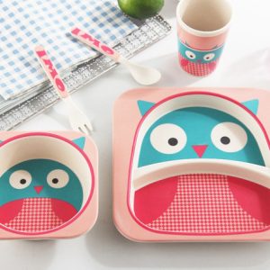 Coffret repas Bébé en Bambou naturel – Lot de 5 pièces